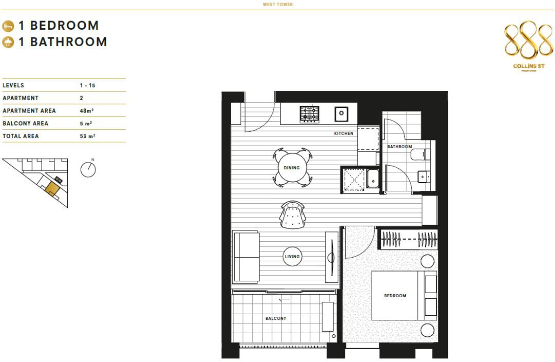 1502W/888 Collins Street, Docklands, VIC 3008, Docklands - Thumbnail 6