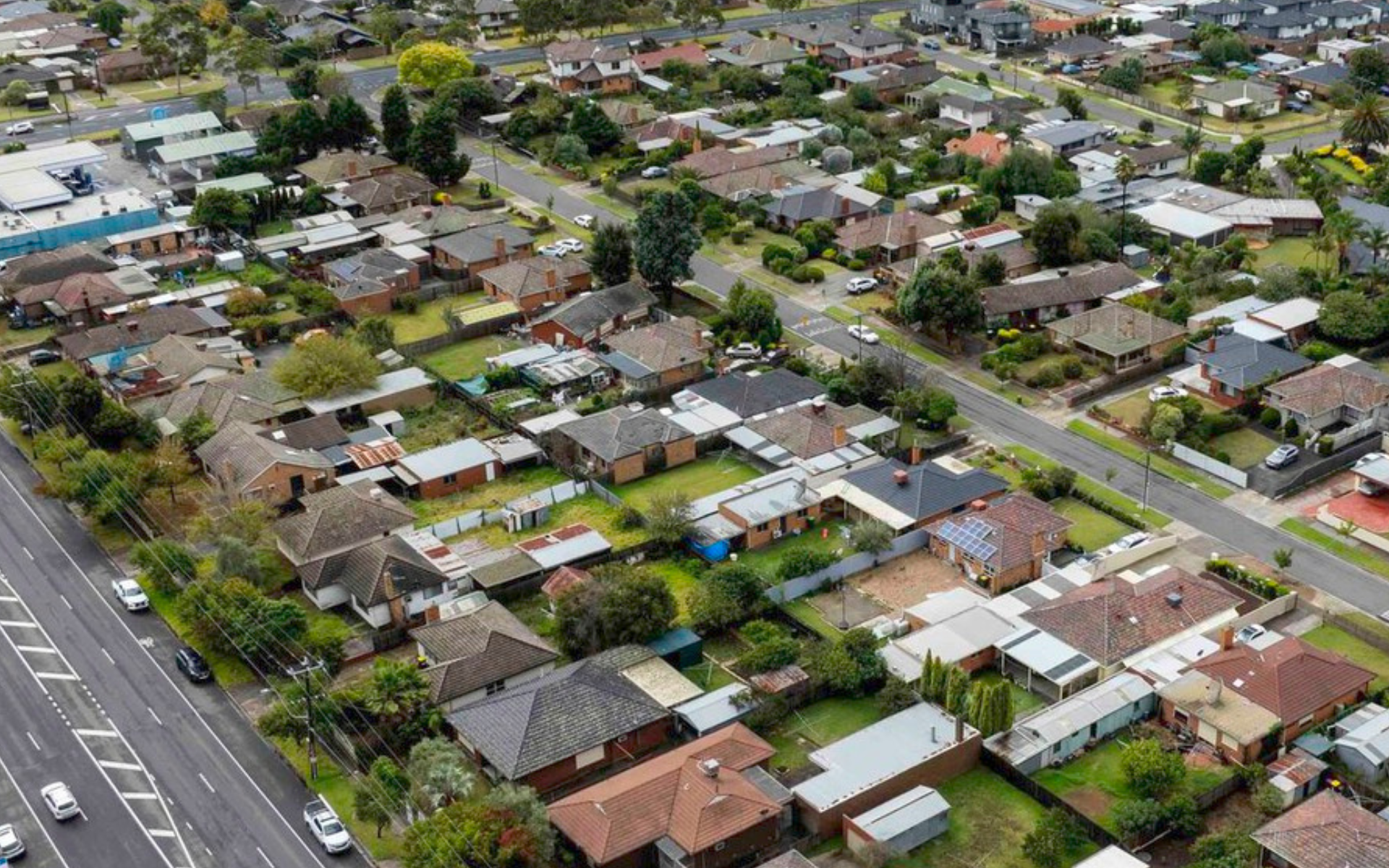 Aerial view of Epping homes